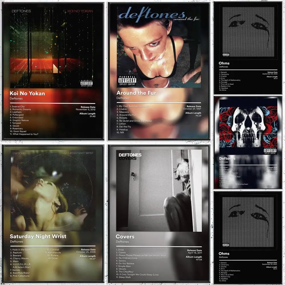 Singer Deftones Album Painting Calligraphy Stylish Canvas Poster Wall Art for Living Room Bedroom Cafe Office Home Decor Gift