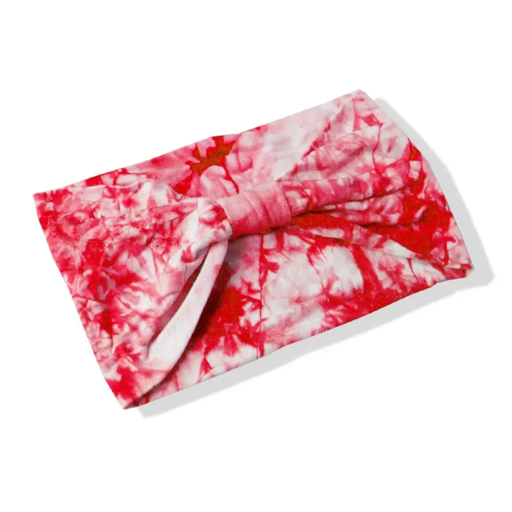 

Bowknot Turbans Colorful Tie Dye Headwrap Cotton Elastic Yoga Headband Charming Unisex Cross Headband Dance