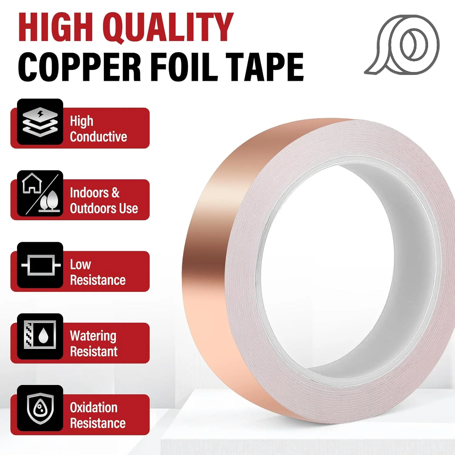 1Pcs Copper Foil Tape Conductive Strip With Double-Sided Conductive Adhesive EMI Shielding For Circuits DIY Crafts Soldering