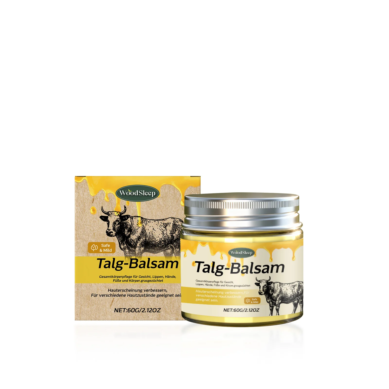 Beef Tallow Cream Increase Skin Elasticity Non-Greasy Dry Skin Soft Skin Barrier Epair Deep Moisturizing Nourishing Skin Care