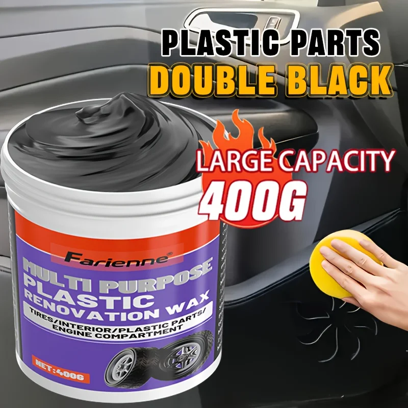 Pâte de polissage plastique tout-en-un pour le raffinement intérieur de la voiture, cire de réparation des rayures pour les sièges de tableau de bord et de canapé, Solution à brillance rapide