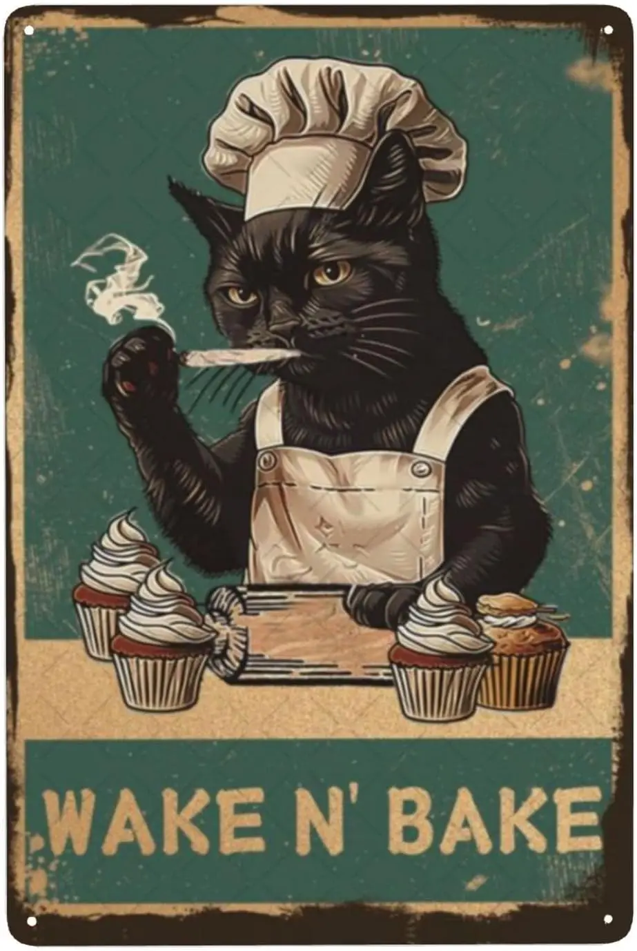 웨이크앤베이크 메탈 사인 블랙 캣 벽 장식 주방 벽 예 - Kitchen Baking Wall Art 리뷰 및 가격