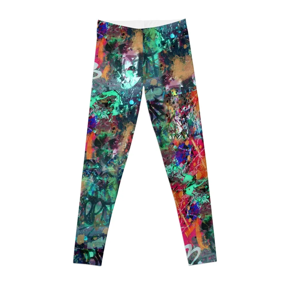 Graffiti and Paint Splatter Leggings Jogger pants Women's tights Women's sports gym pants Womens Leggings