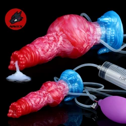 NNSX Huge Knot Squirting-Inflatable Dildo with Strong Sucker Silicone Inflat Anal Plug Trainer Beginner Sex Toys for Women Men