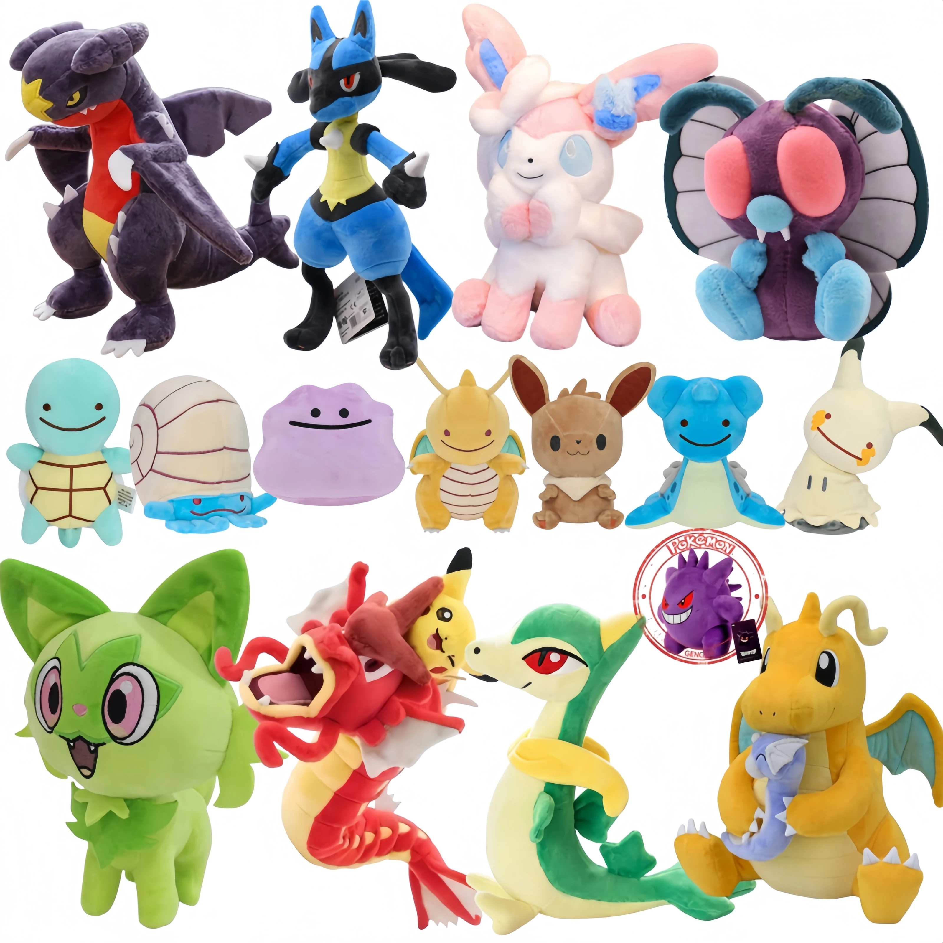 Aoger Peluche Originali Pokémon: Charizard, Eevee, Lapras, Dragonite, Magnemite, Lucario, Butterfree, Sylveon, Mimikyu per Bambini