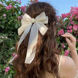 Summer Bow Hairpin Girls Mesh Simple Ponytail Barrettes For Women Party Travel Hair Clip Korean Temperament Hairpin Headwear