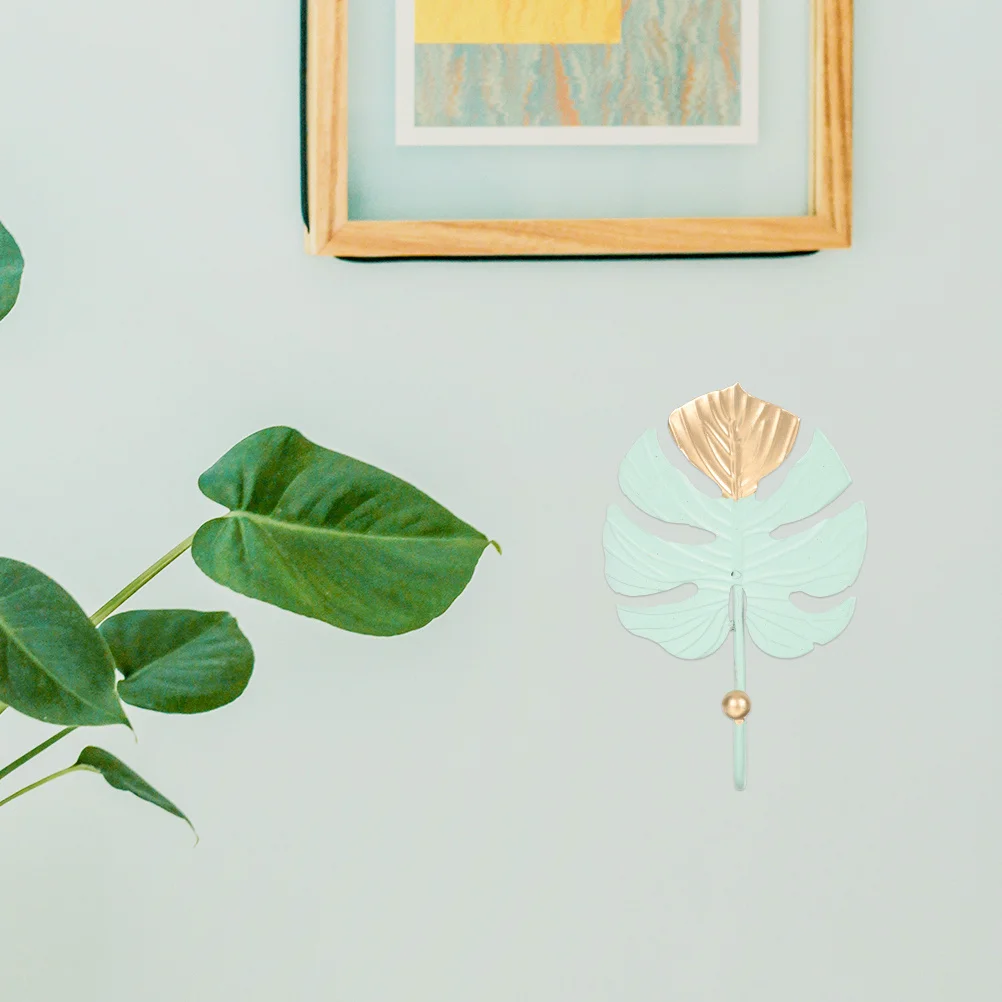 

2Pcs Mini Monstera Leaf Wall Hooks Creative No-Drill Coat Key Towel Hanging Rack Small Items Holder Storage Home Decor