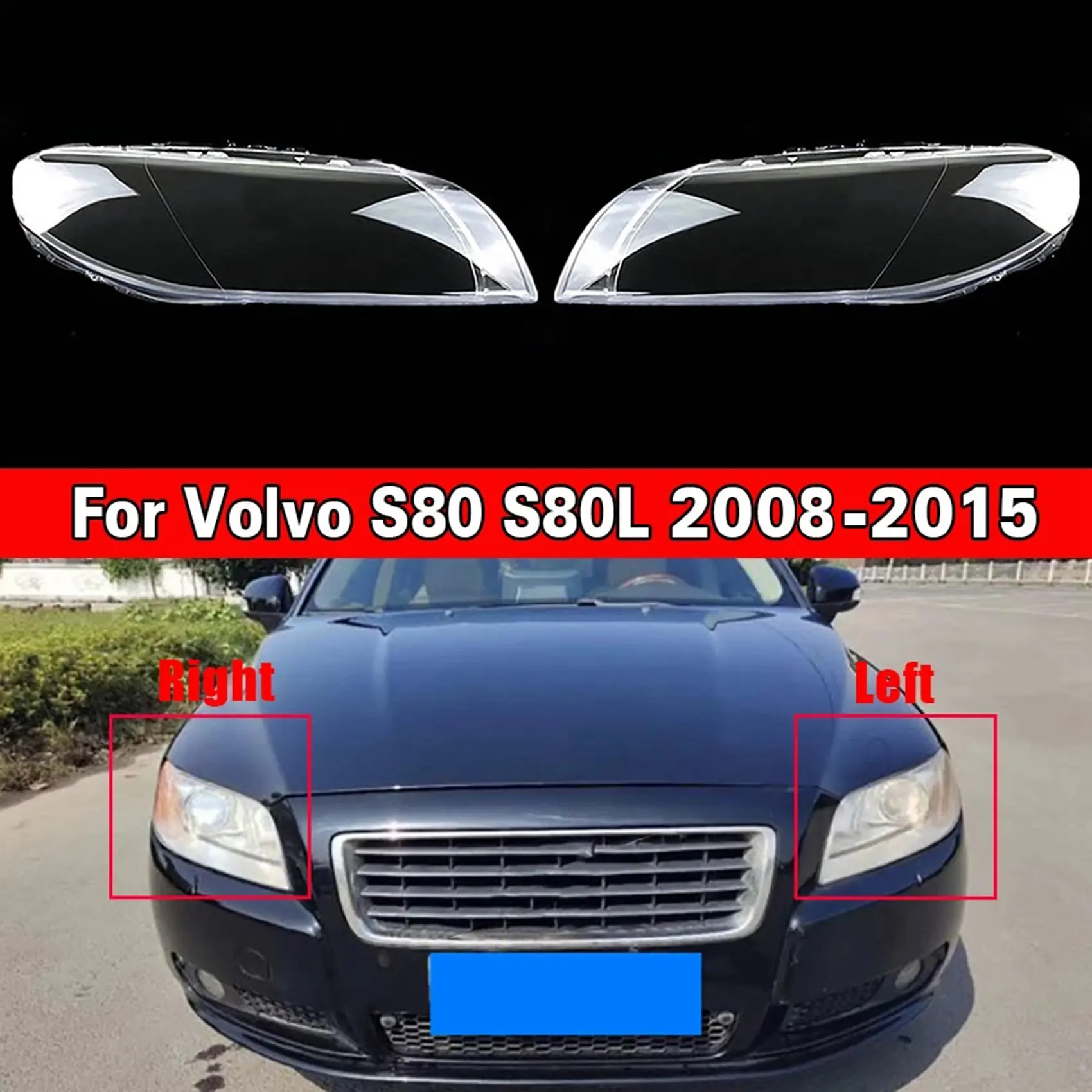 

Car Front Right Headlamp Cover Transparent Lampshade Headlight Cover Shell Mask Lens for Volvo S80 S80L 2008-2015