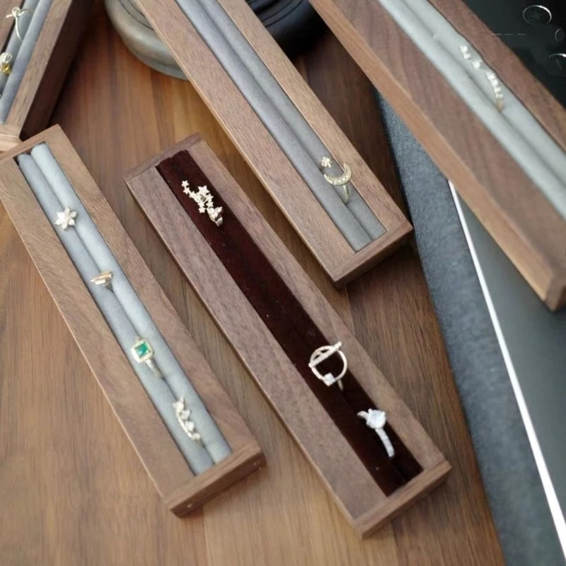 

Wooden Ring Display Stand Counter Rings Show Rack Mini Exquisite Jewelry Organizer Holder Wholesale Jewellery Storage Shelf