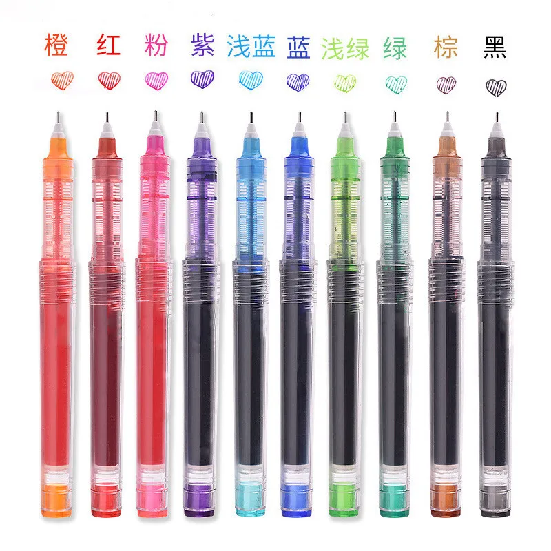 Qualidade de luxo cor transparente grande capacidade tinta fina nib escritório gel canetas estudante escola artigos papelaria suprimentos