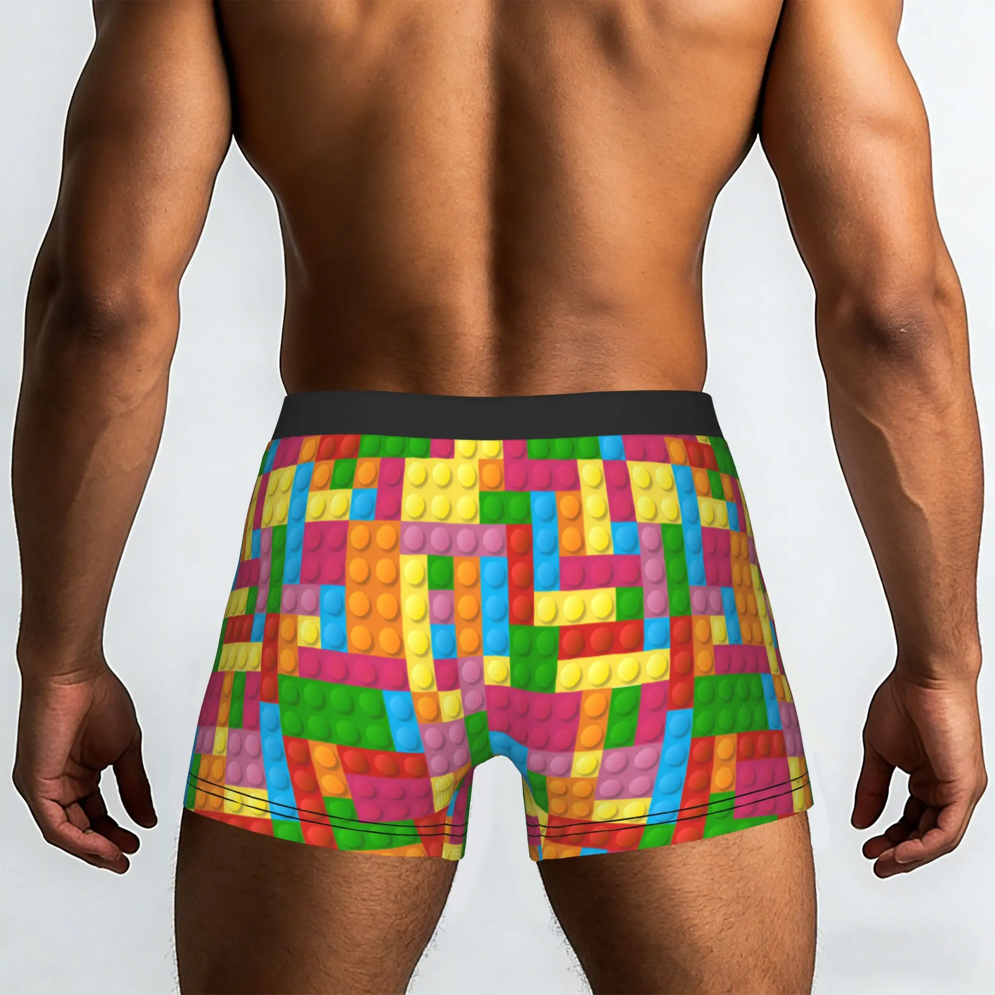 Custom Building Plastic Brick Toy Blocks Patterns Boxer Shorts For Men 3D Printed Underwear Panties Briefs Breathable Underpants