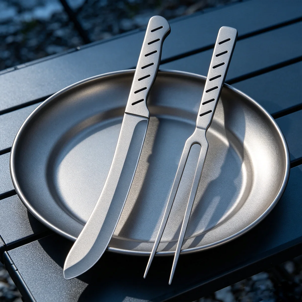 All-In-One Grilling Set,Knife & Fork Set,Silicone Brush,Pepper Grinder,Lengthened and Thickened for Roast Leg of Lamb Set
