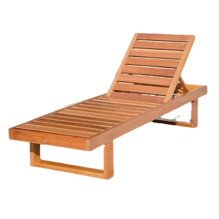 

Outdoor solid wood lounge chair, balcony garden villa, seaside swimming pool leisure preservative wood, courtyard bed, outdoor