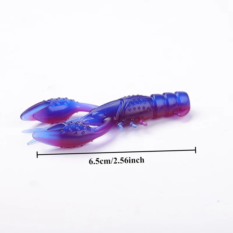6 Stück schwimmende künstliche Krebs-Softköder (Wackel-Garnelen) 6,5 cm, Garnelen-Imitat-Köder zum Back-Trolling auf Mandarinfische – Detail 2