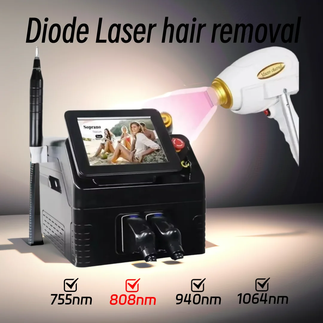 

4 длины волны 2в1 диодный лазерный аппарат для удаления волос 755 нм 808 нм 940 нм 1064 нм Пико-лазер профессиональное оборудование для удаления татуировок