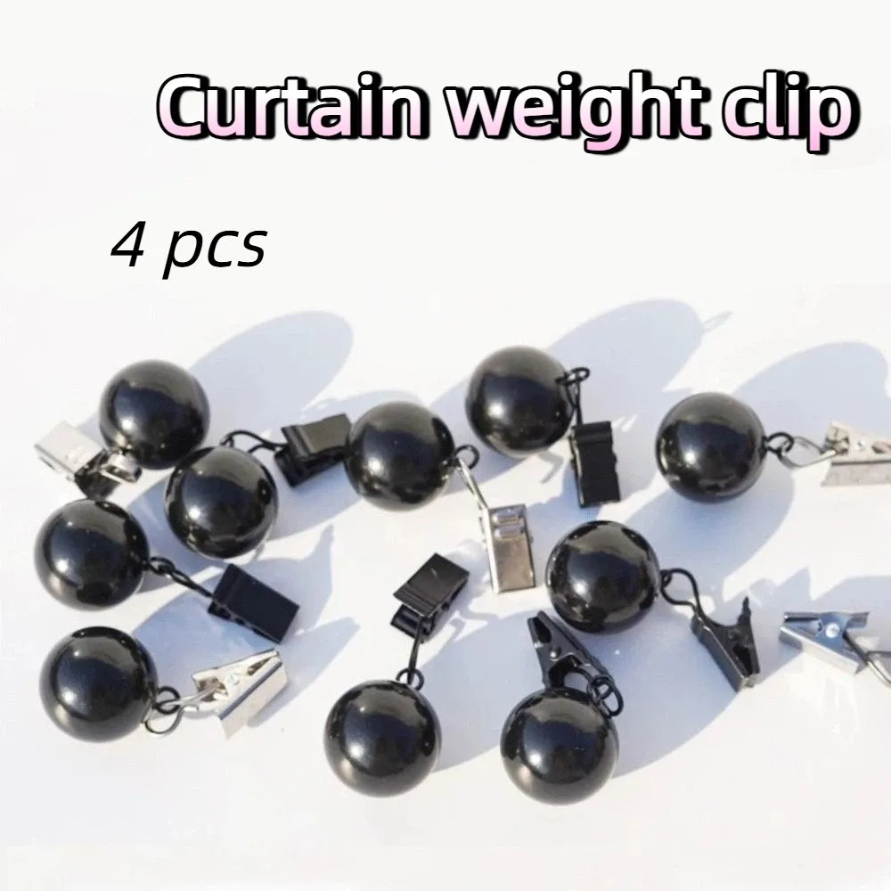 4 pcs Gravity Ball Curtain Weight Ball with Clip Windproof Curtain Weights Durable Rustproof Table
