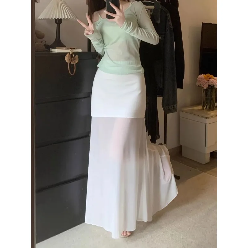 Street Fashion China Beautiful Girls - เสื้อผ้าแฟชั่นสไตล์ฝรั่งเศสสวยหรูสำหรับผู้หญิง สีขาว ลำลอง ชิค เข้าได้กับทุกชุด สตรีทแวร์