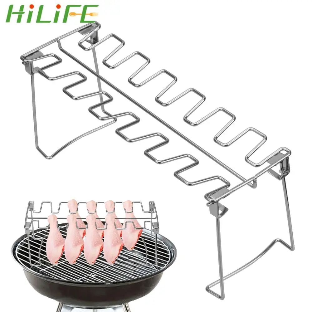 Barbecue Supplies Roast Rack Roast Chicken Leg Rack Barbecue Rib Grilling BBQ Non-Stick Stainless Steel Chicken Wing Leg Rack