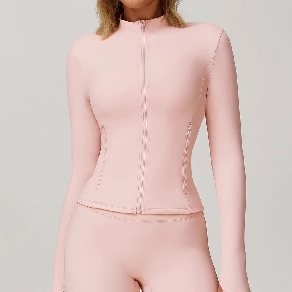 

Female Quick-Dry Long Sleeve Sportswear Running Top Ultra-Soft Fabrics Casual Tight Sports Jackets Women Zipper Yoga Clothes