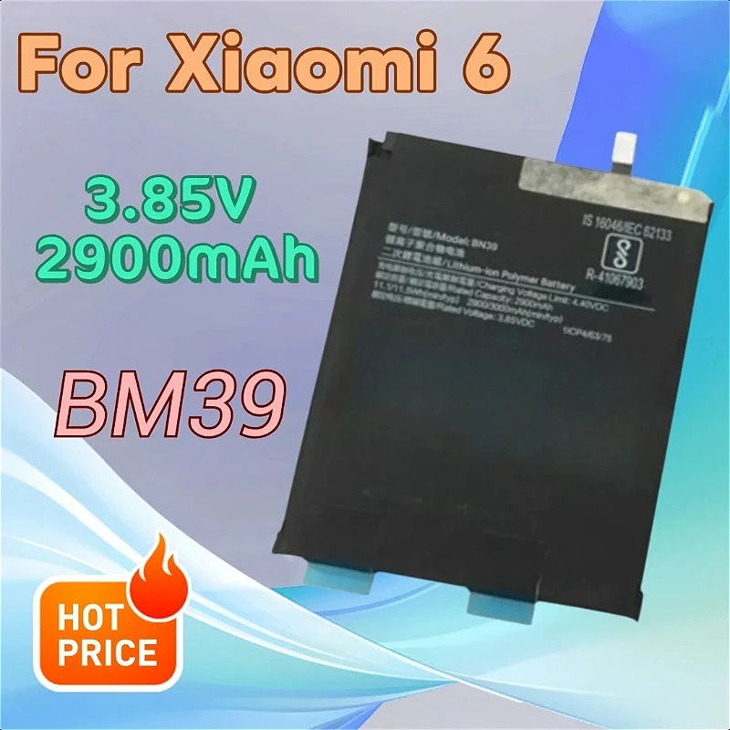

3.85V 2900mAh BM39 Mobile Phone Battery for Xiaomi 6