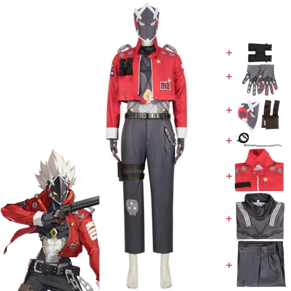 Game Zenless Zone Zero Billy The Kid Cosplay Costume Anime Props Telescope Red Coat Uniform Halloween Stage Performance Suit