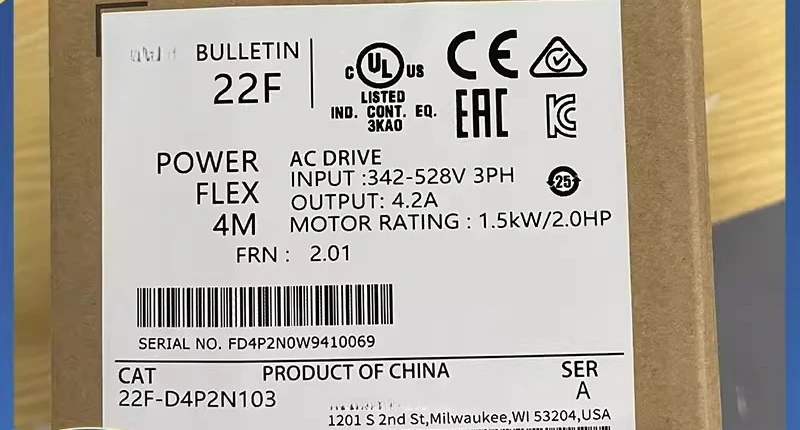 

22F-D6P0N103 4M AC Drive 480VAC Three Phase 6A 2.2kW 3