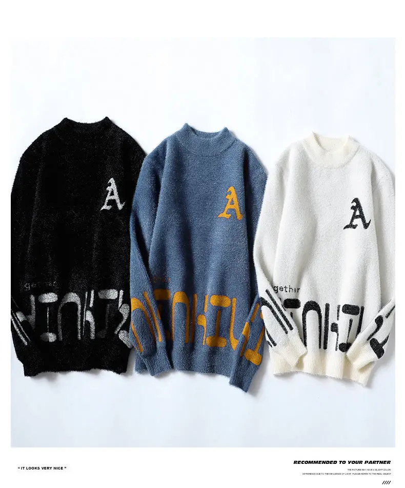 Odzież męska Bluza męska Casualowe swetry Męski sweter dla mężczyzn Wiosenna odzież uliczna Dzianina Jesienna moda Męska ciepła jednolita