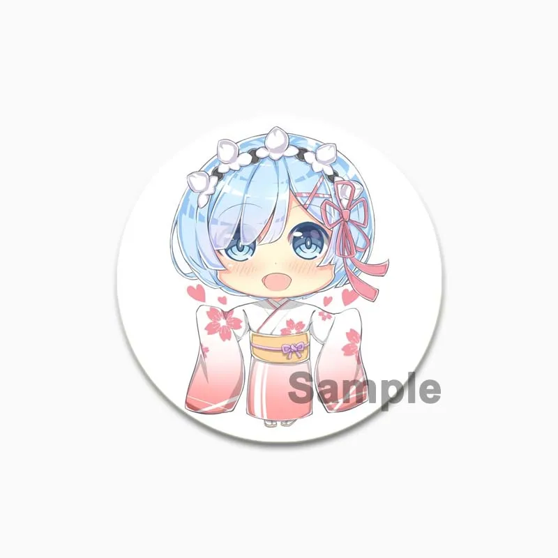 Ram Rem Natsuki Subaru Emilia Beatrice Roswaal L Mathers Otto Suwen Cute Badge Cosplay Game Brooch Pins for Backpack Hat Jewelry - view 5
