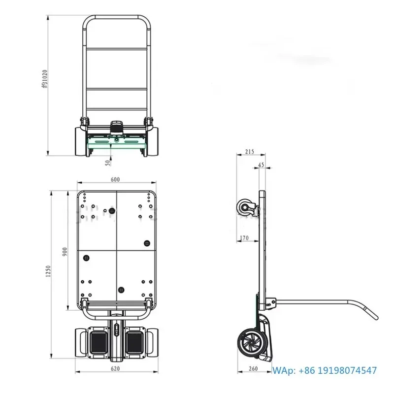 

Electric Warehouse Picking Cart Folding Flatbed Hand Truck E-commerce Logistics Handling Tool