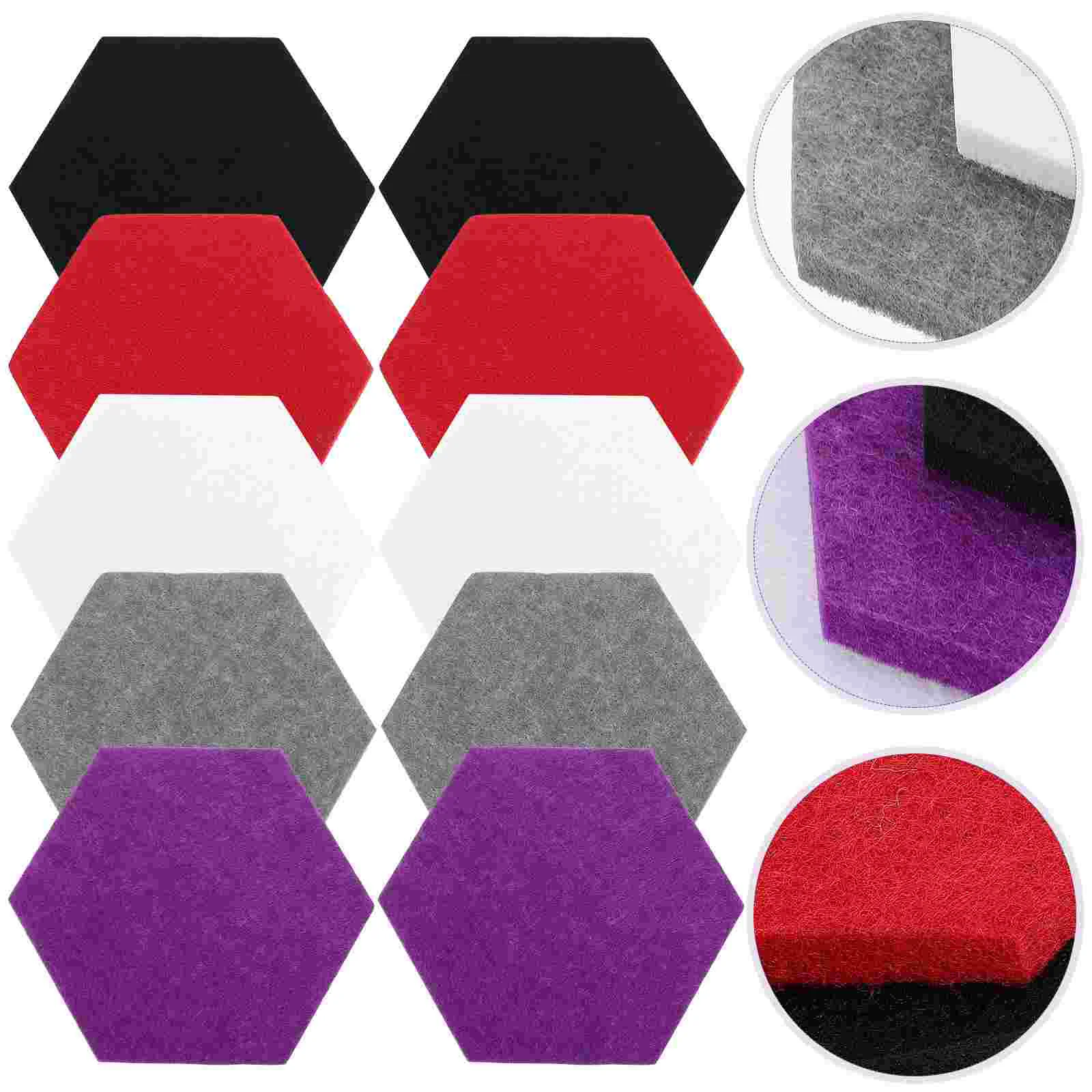 10 Pcs Felt Bulletin Board Stickers Pin Wall Tiles Memo for Bedrooms Desk Medium