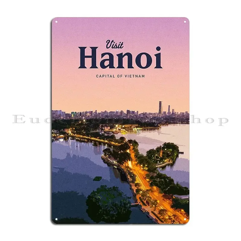 Visit Hanoi Metal Sign Living Room Personalized Club Garage Custom Tin Sign Poster