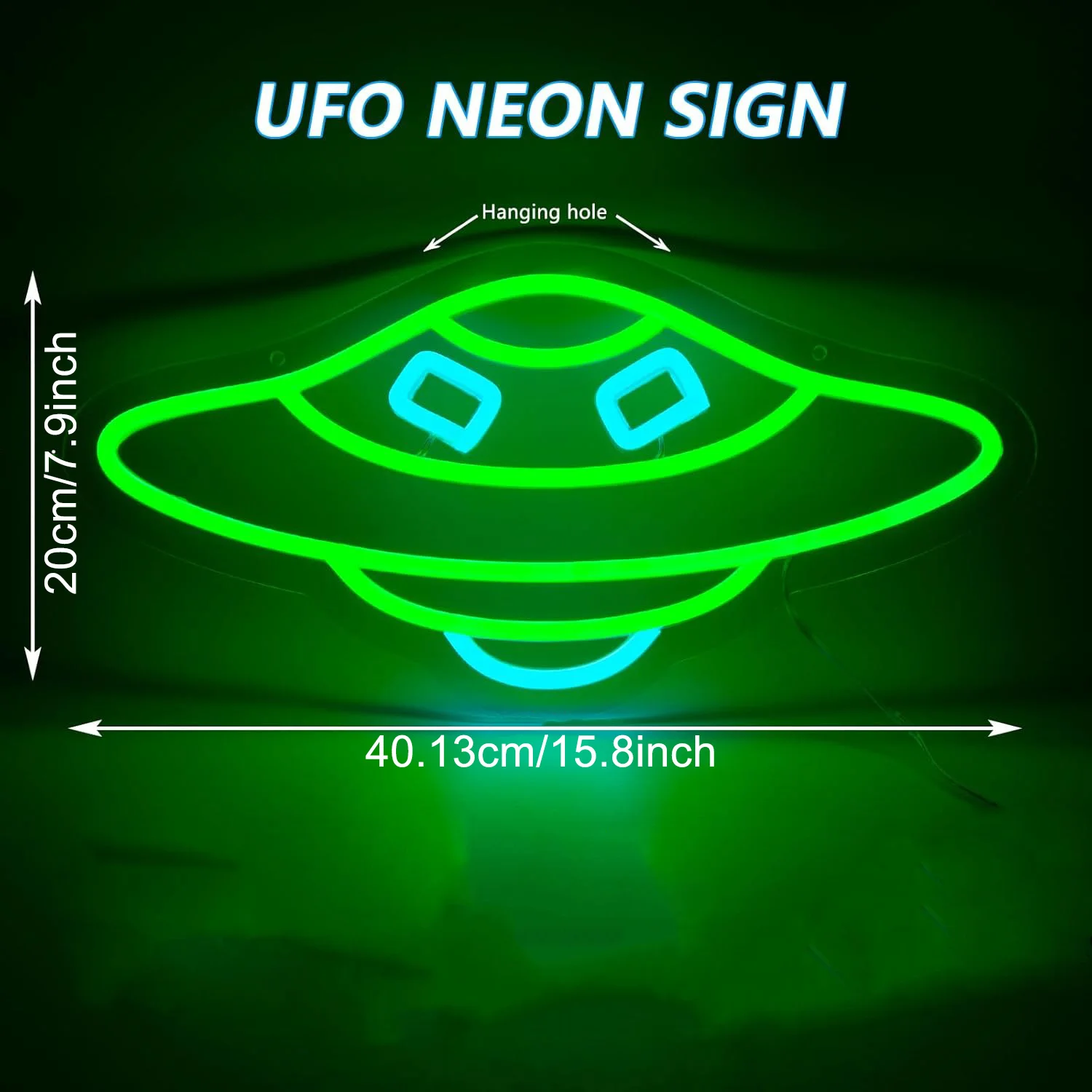 ضوء نيون LED UFO - يعمل بمنفذ USB، مع خافت، سطوع قابل للتعديل، مثالي لغرف الألعاب والمكاتب وديكور الخيال العلمي #3