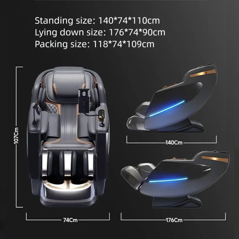 4D آلية تدليك كرسي التايلاندية العميقة تمتد LCD شاشة تعمل باللمس العجل الأسطوانة وسادة هوائية ضغط العجن صفر الجاذبية الاسترخاء #5