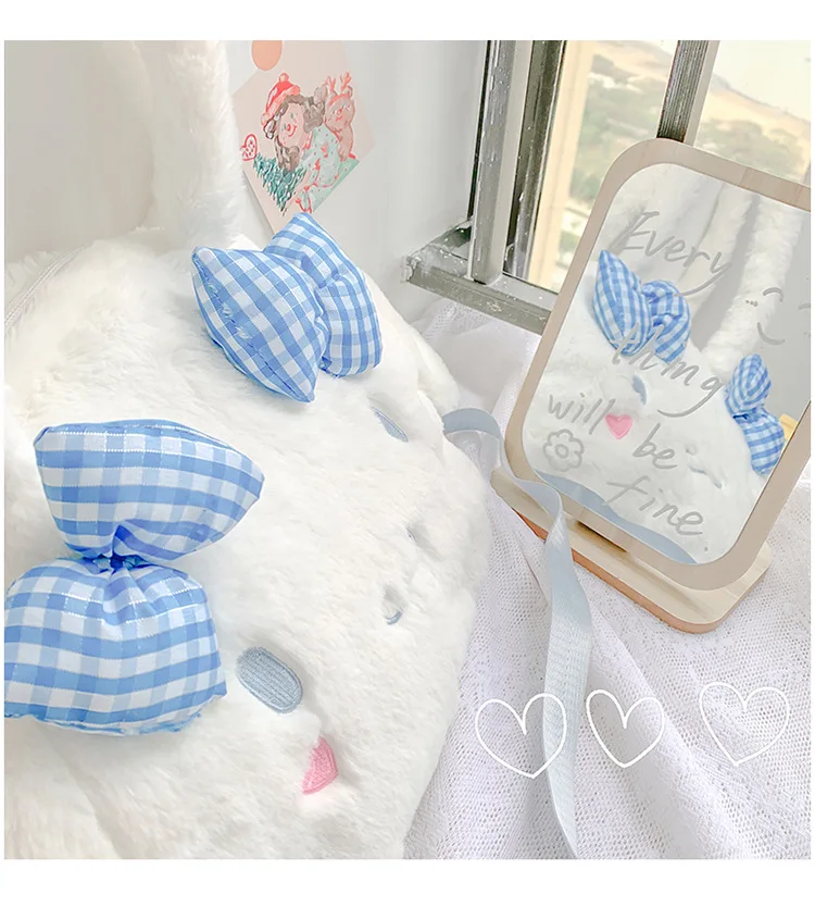 Sanrio Kawaii Messenger Bag Cinnamoroll Cute Plush Female Lolita Student Large-capacity Schoolbag Hand-held Shoulder Bag Gift