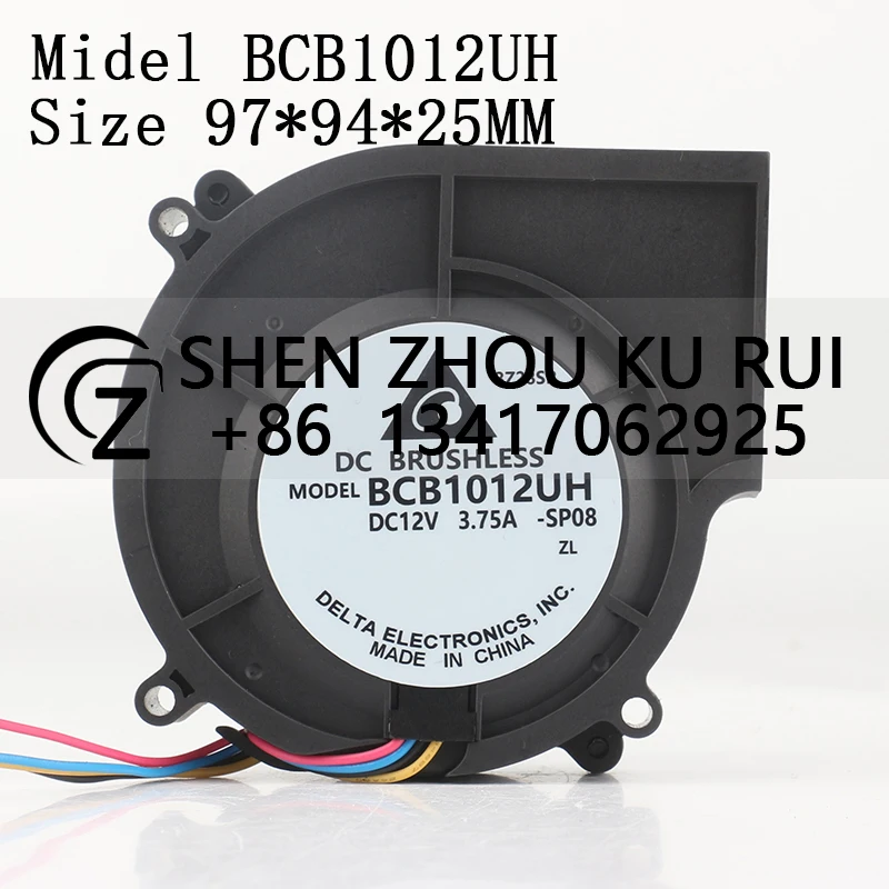 

Delta 24V 48V DC12V 3.75A AC EC 9725 Delta 9.7CM Automotive turbocharger blower Large air volume BCB1012UH-SP08 cooling fan