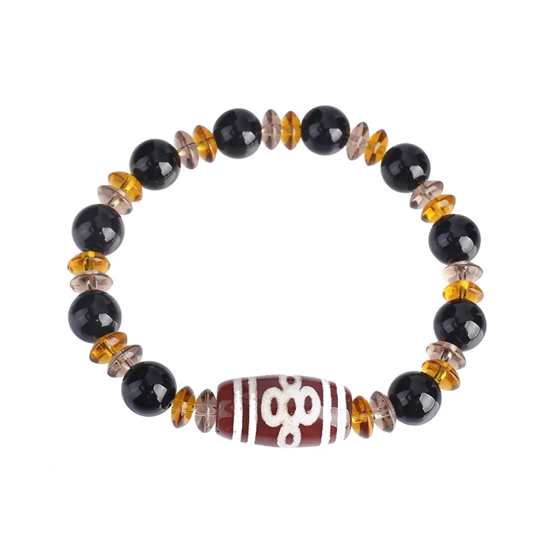 Natural Bead Real Old Nine Eyes Bead Bracelet Men's and Women's Transfer Beads Agate Original Stone Bracelet Amulet