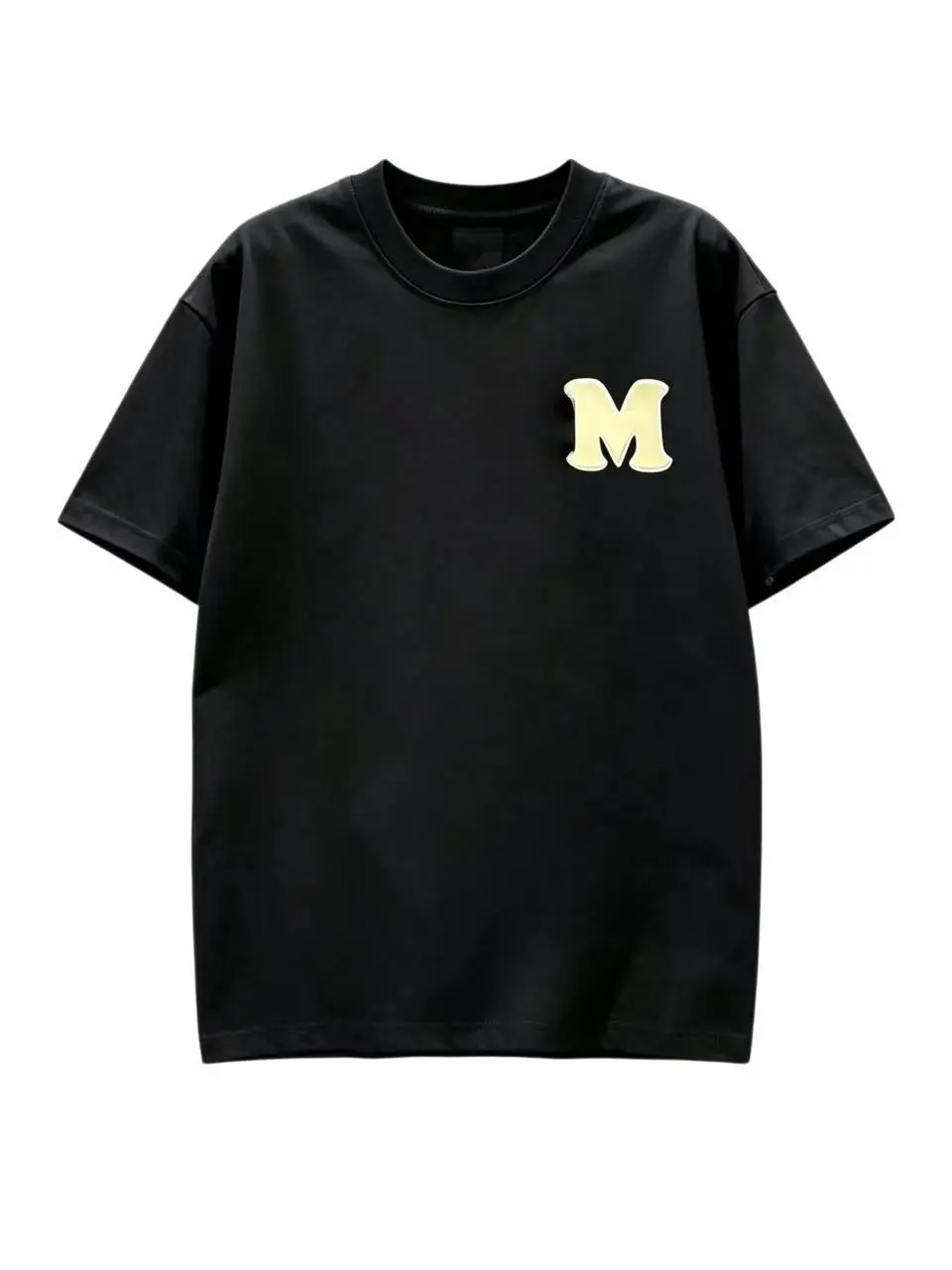 Summer New Style Men's Casual Cotton T-shirt M Letter Print round Neck Short Sleeve Breathable Sweat Absorbent Versatile Top