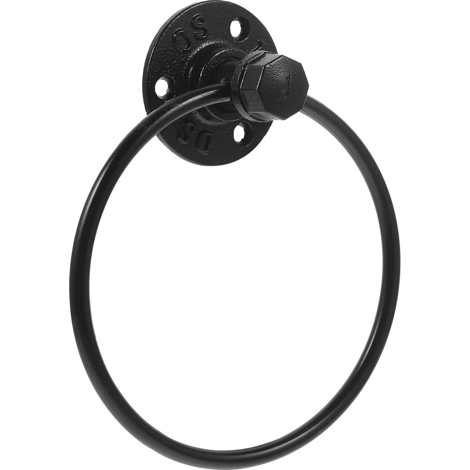 

Industrial Wrought Iron Towel Ring Black Vintage Wall Mounted Holder Rack Bathroom Kitchen Hand Towel Hanger Scarf Tie Retro