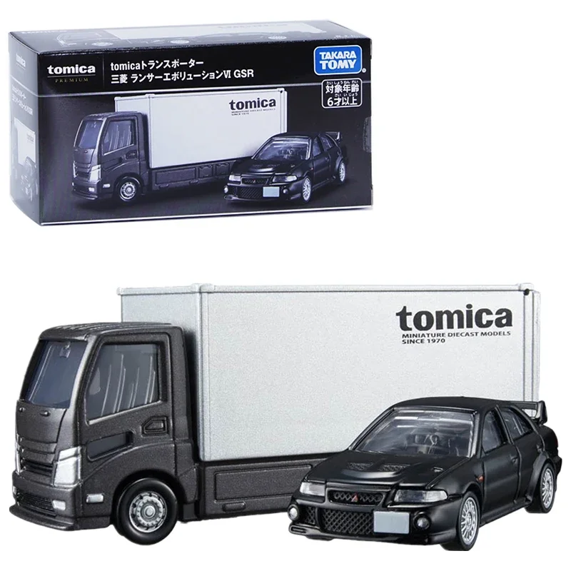 Takara Tomy Tomica Transporter Mitsubishi Lancer Evolution VI GSR Cars Alloy Motor Vehicle Diecast Metal Model Kids Toys Boys