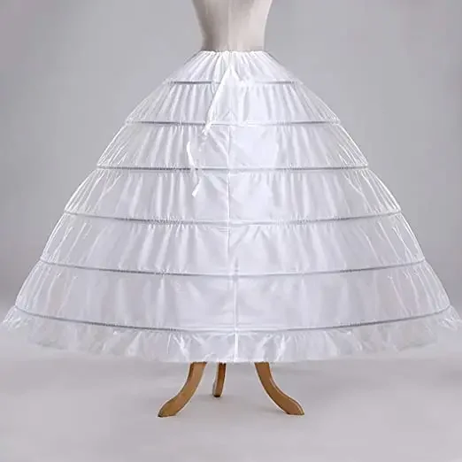 A-line Hoopless Petticoat Crinoline 6 Hoop White Underskirt Slips para vestido de noiva