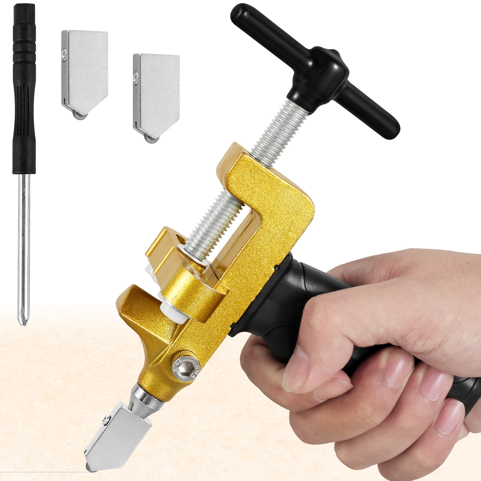 Tile Cutter Hand Tool 2 in 1 Manual Glass Cutter Breaker Portable Mirror Breaking Plier Lightweight DIY Cutting Too