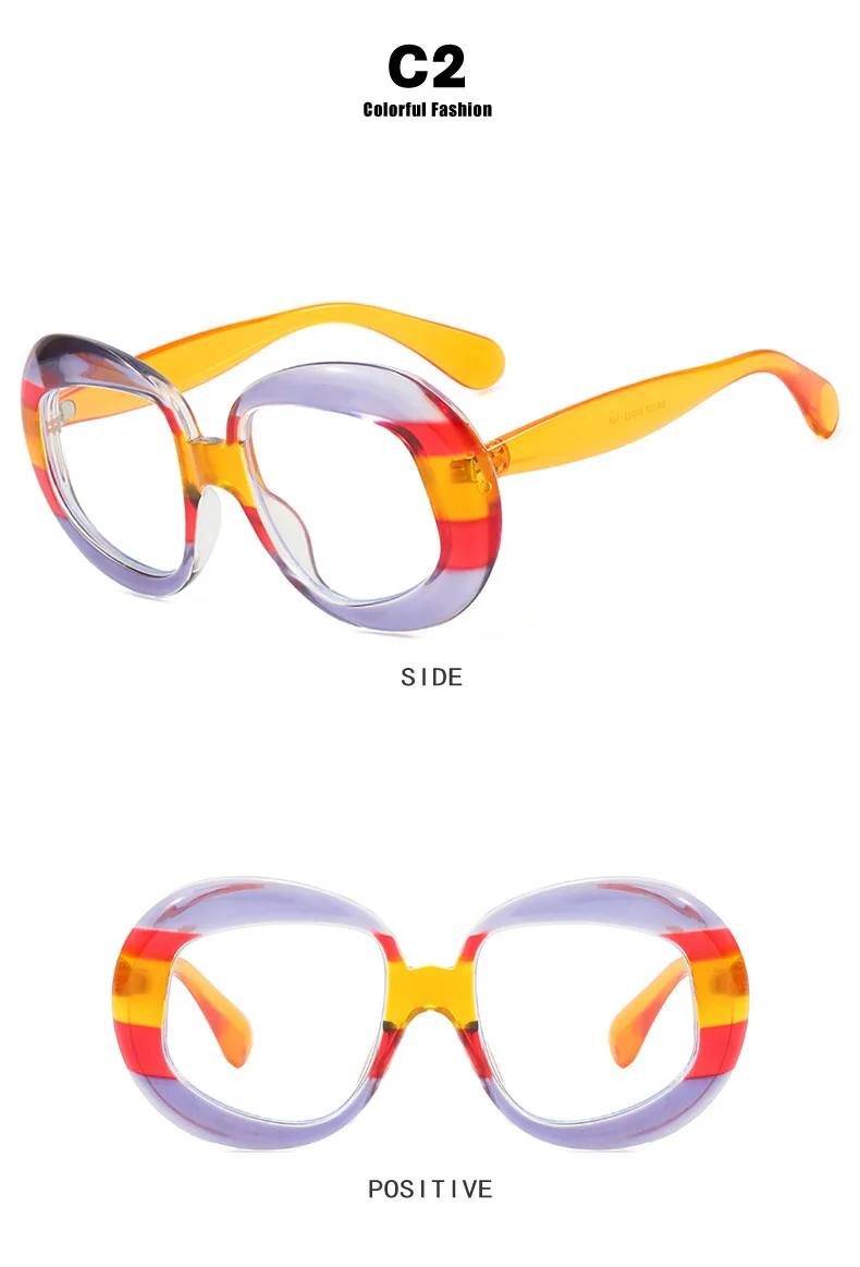 Luxus Marke Runde Brille Frauen Brillen Rahmen Hohe Qualität Übergroßen Rot Grün Rot Mode Brillen Rahmen Großen Rahmen Einzigartige – Detail 10
