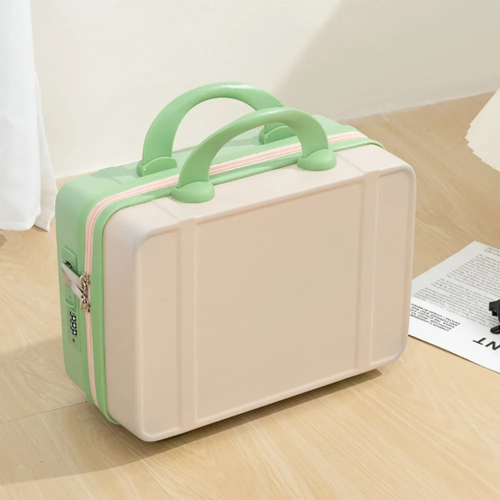 Portable ABS Hand Carry Suitcase Zipper with Combination Lock Luggage Box Cosmetic Box