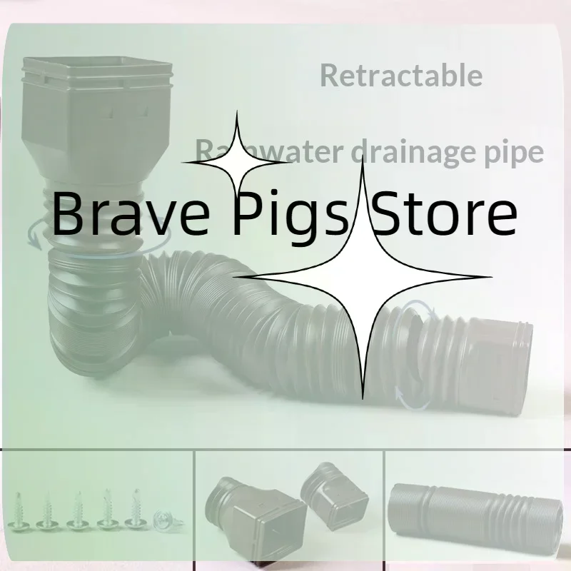 Flexible PE Extendable Downspout Extender Rain Gutter Drainage Pipe For Outdoor Round Downspouts