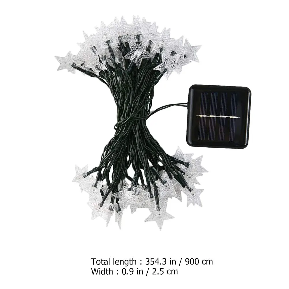 نجمة على شكل سلسلة أضواء تعمل بالطاقة الشمسية مصباح للزينة للحزب حديقة الزفاف عطلة المشهد تخطيط ضوء الزينة في الهواء الطلق #2
