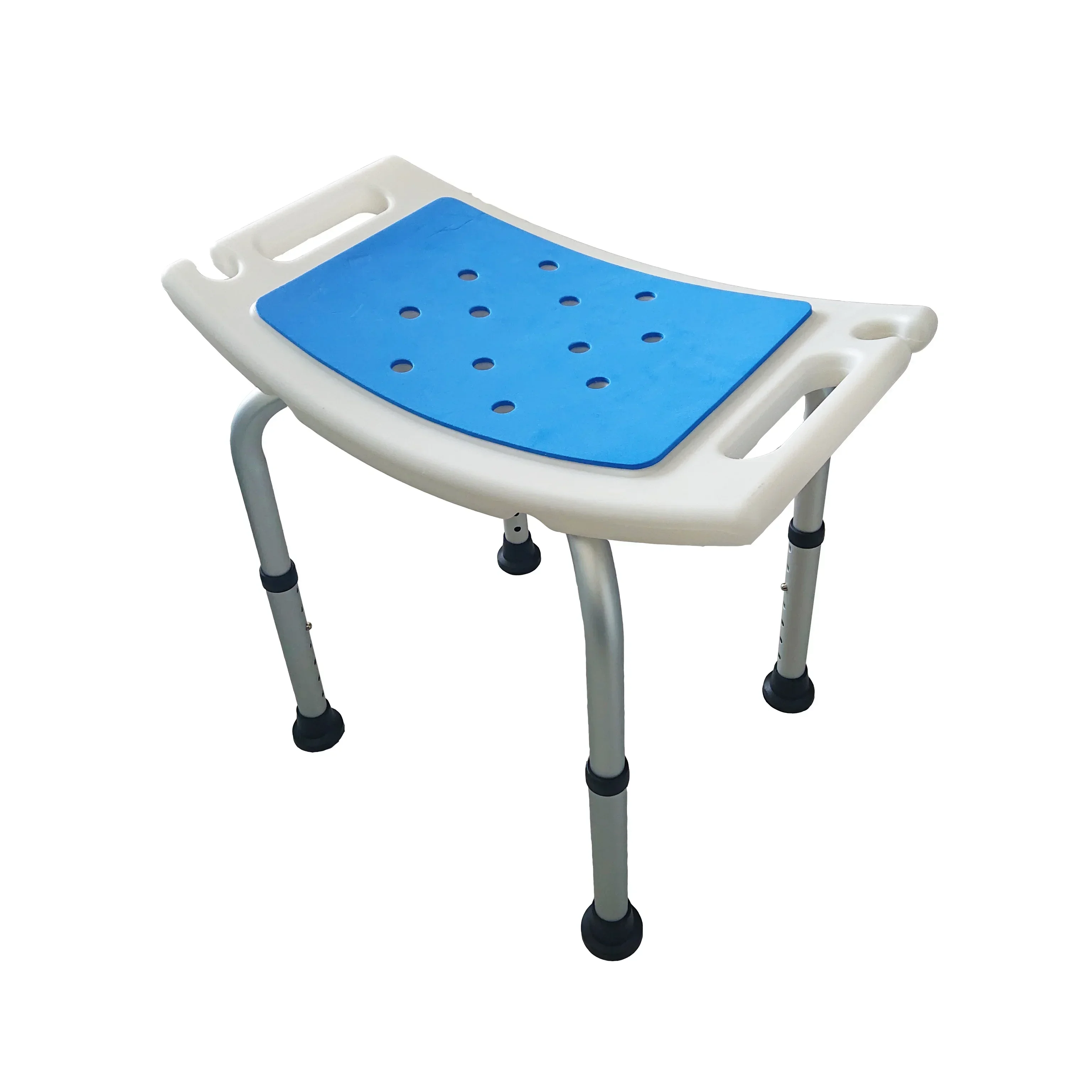 Adjustable Height Shower Chair,Non-Slip Foot Cushion and Drain Hole - Comfortable EVA Foam Seat Cushion for Elderly and Disabled