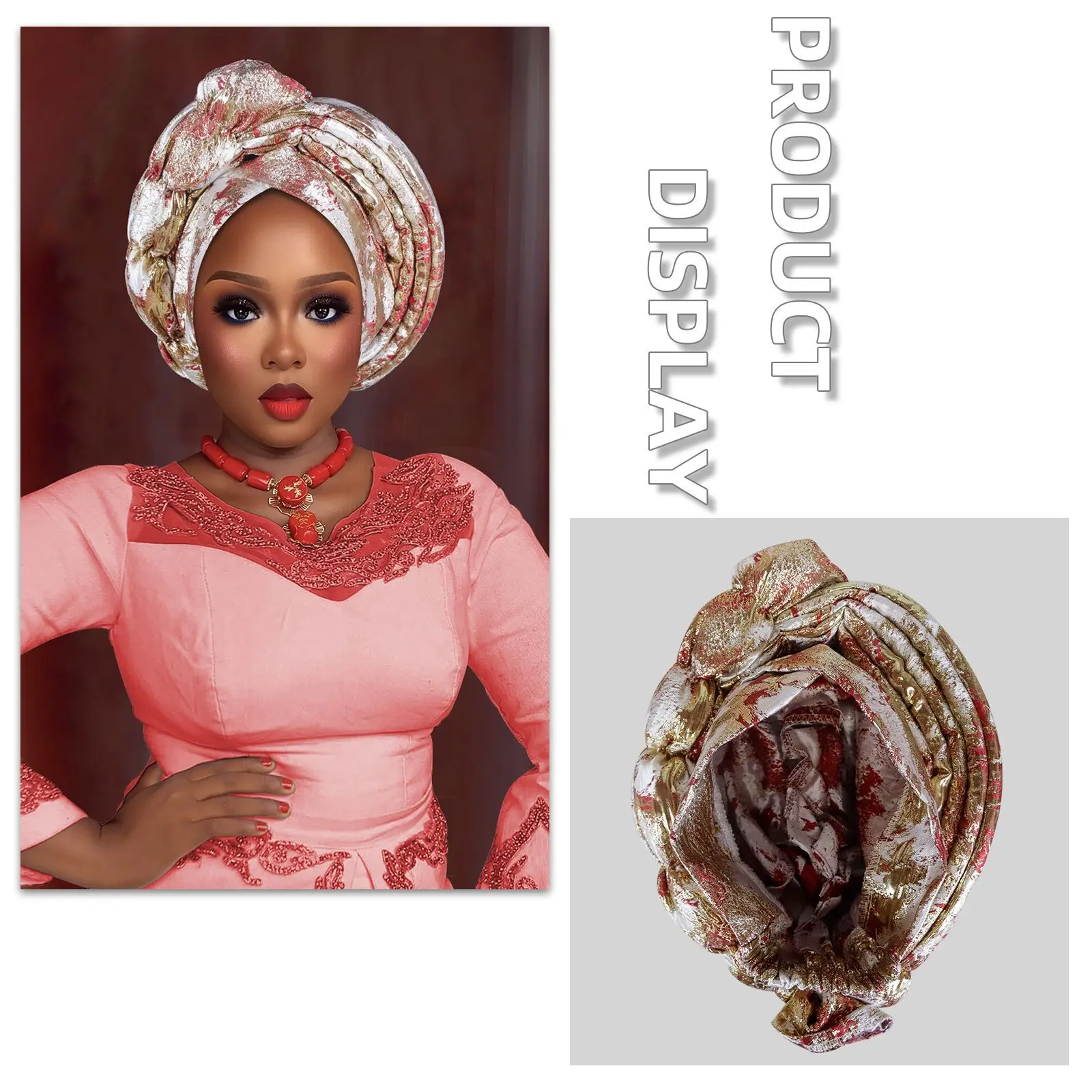 

Already Made African Turban Caps for Women Nigeria Wedding Geles Headtie Party Headgear Headpiece Auto Gele Female Head Wrap Hat