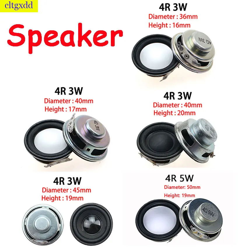 

cltgxdd 1piece Horn 4R 3W 5W Diameter 36mm 40mm 45mm 50mm Amplifier Rubber Gasket Horn Speaker 4 Euro
