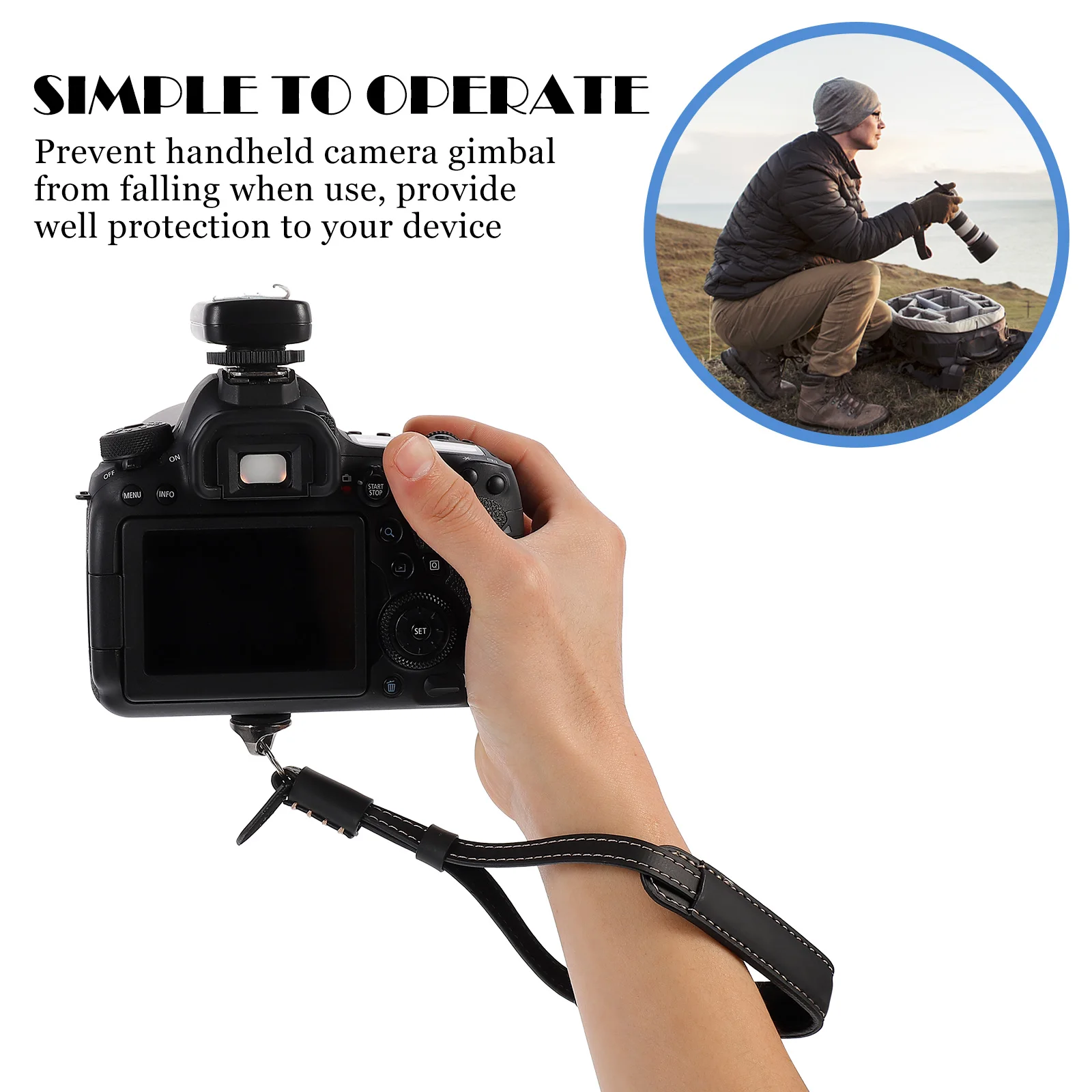 

Handheld Camera Gimbal Wrist Strap Adjustable 14 Screw Metal Sturdy Connection Comfortable Fit Secure Prevent Fall Camera Gimbal
