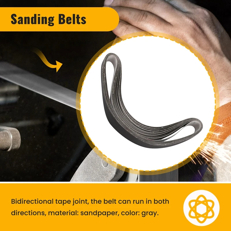 

12 шт. шлифовальных лент из карбида кремния, 1 x 30 дюймов, мелкозернистые, зернистость 400, 600, 800, 1000